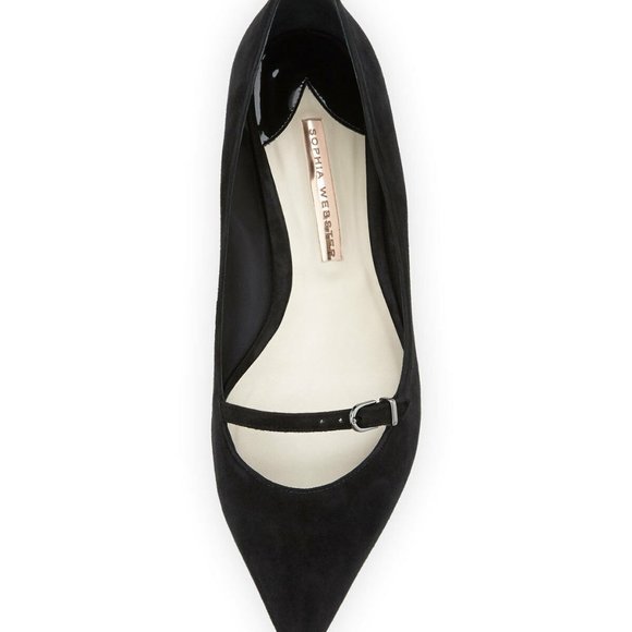 Sophia Webster Piper Suede Pointed-Toe Flat Shoes 38.5 - Picture 4 of 5